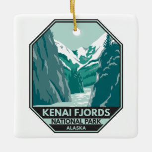 Kenai Fjords Nationaal Park Alaska Vintage Keramisch Ornament