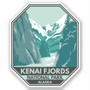 Kenai Fjords Nationaal Park Alaska Vintage Sticker