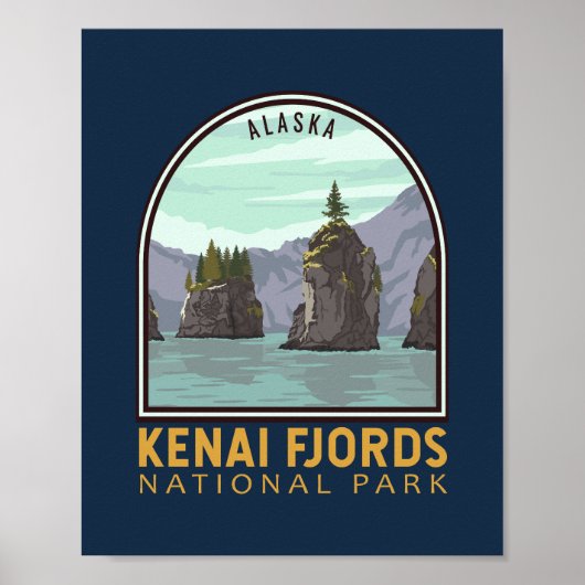 Kenai Fjords Nationaal Park  Emblem Poster (Voorkant)