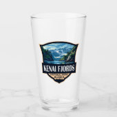 Kenai Fjords Nationaal Park Illustratie Retro Art Glas (Voorkant)