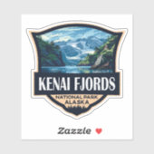 Kenai Fjords Nationaal Park Illustratie Retro Art Sticker (Vel)