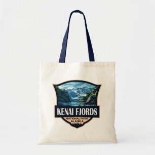 Kenai Fjords Nationaal Park Illustratie Retro Art Tote Bag