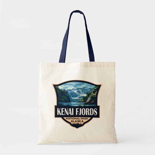Kenai Fjords Nationaal Park Illustratie Retro Art Tote Bag (Voorkant)
