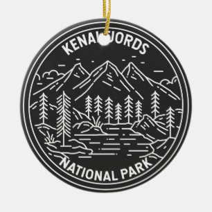 Kenai Fjords Nationaal Park  monoline Keramisch Ornament