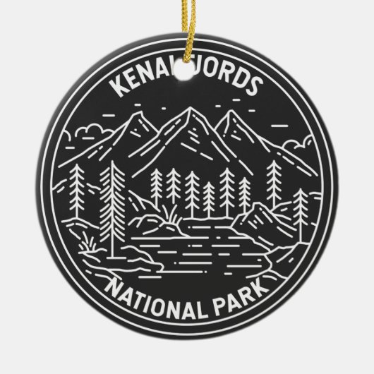 Kenai Fjords Nationaal Park  monoline Keramisch Ornament (Voorkant)