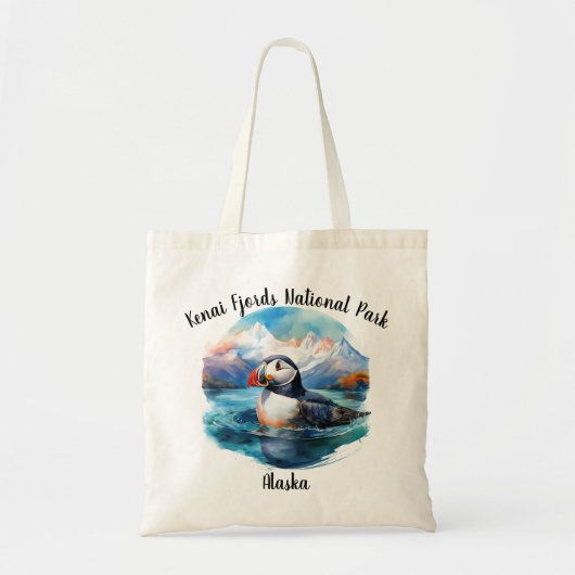 Kenai Fjords Nationaal Park Puffin Canvas tas (Voorkant)