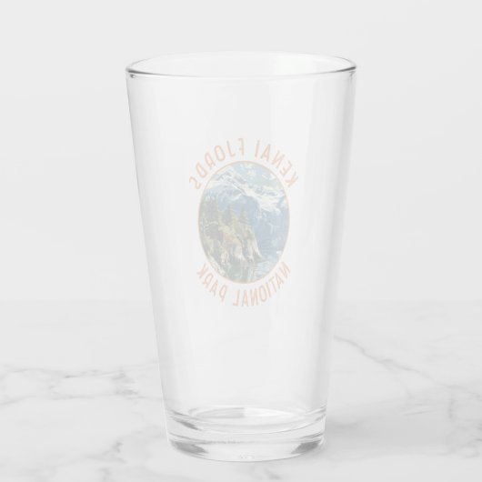 Kenai Fjords Nationaal Park Retro Distressed Circl Glas (Achterkant)