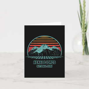 Kenai Fjords Nationaal Park Retro Hiking Vintage 8 Kaart