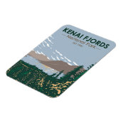 Kenai Fjords Nationaal Park Skilak Vintage Magneet (Linkerzijde)