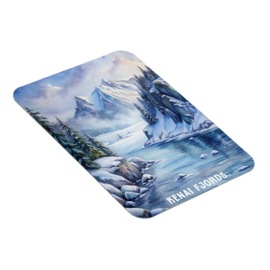 Kenai Fjords Nationaal Park Waterverf Schilderen Magneet (Rechterzijde)