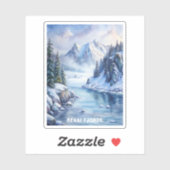 Kenai Fjords Nationaal Park Waterverf Schilderen Sticker (Vel)