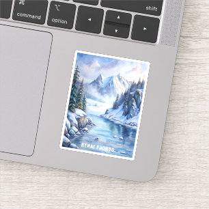 Kenai Fjords Nationaal Park Waterverf Schilderen Sticker