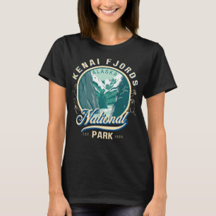 Kenai Fjords Nationaal Park Wildlife Design Alaska T-shirt