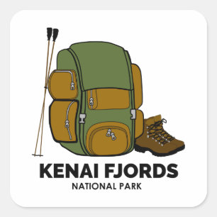 Kenai Fjords National Park Backpack Vierkante Sticker