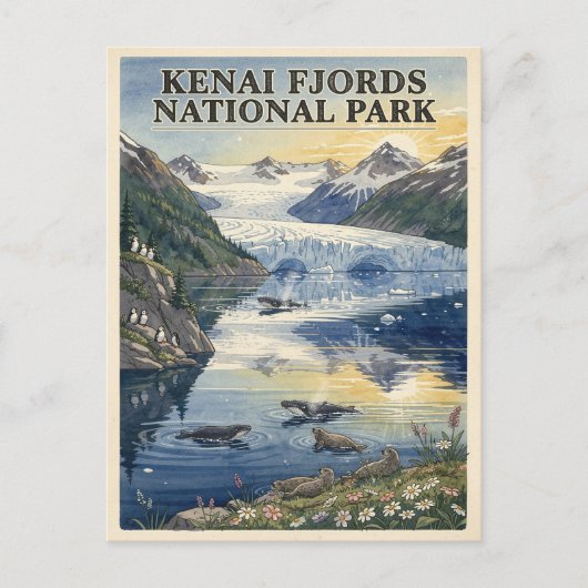 Kenai Fjords National Park Gletsjer Briefkaart (Voorkant)