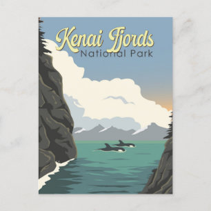 Kenai Fjords National Park Illustratie Reiskunst Briefkaart
