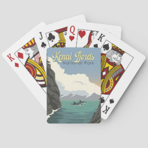 Kenai Fjords National Park Illustratie Reiskunst Pokerkaarten