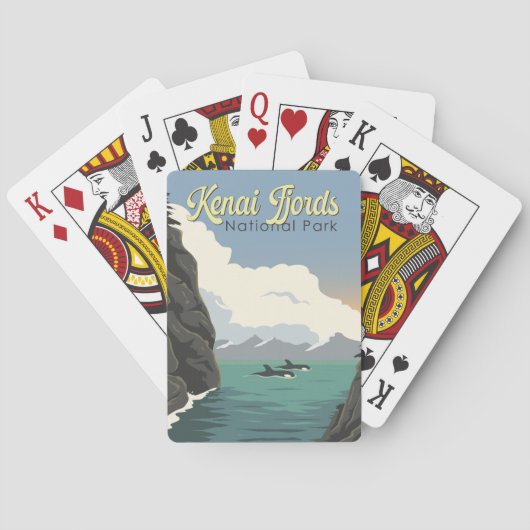 Kenai Fjords National Park Illustratie Reiskunst Pokerkaarten (Achterkant)