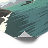 Kenai Fjords National Park Illustratie Reiskunst Poster (Hoek)