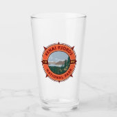 Kenai Fjords National Park Retro Compass Emblem Glas (Voorkant)