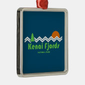 Kenai Fjords National Park Retro Metalen Ornament (Rechts)
