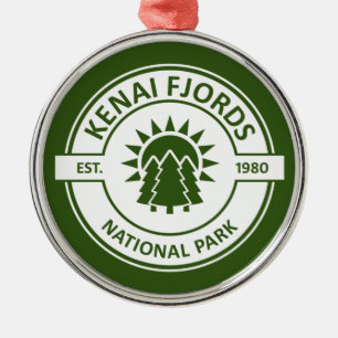Kenai Fjords National Park Sun Trees Metalen Ornament