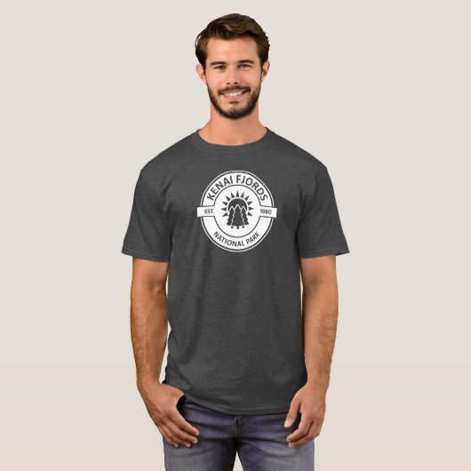 Kenai Fjords National Park Sun Trees T-shirt (Voorkant volledig)