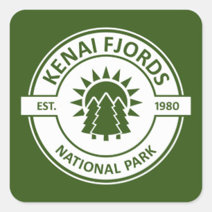 Kenai Fjords National Park Sun Trees Vierkante Sticker