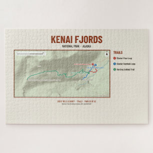 Kenai Fjords National Park Wandelkaart Puzzel