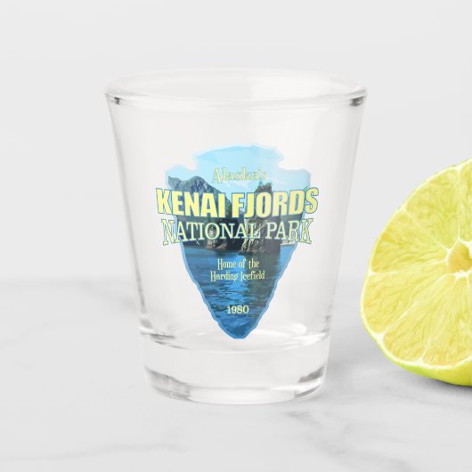 Kenai Fjords (pijlpunt) Shot Glas (Voorkant)