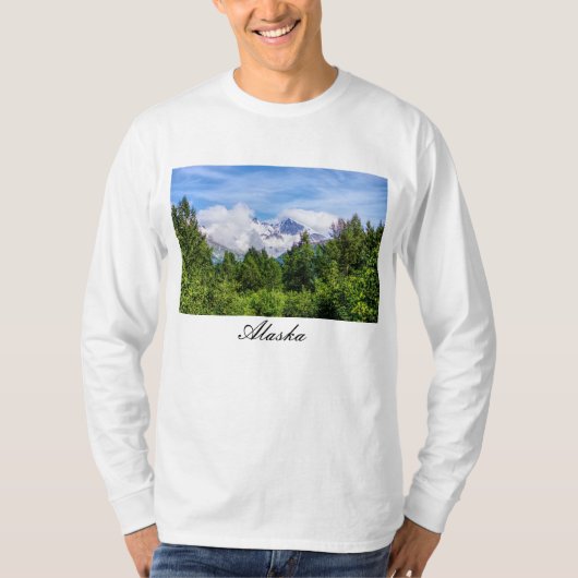 Kenai Fjords Snowy Mountains Long Sleeve T-shirt (Voorkant)
