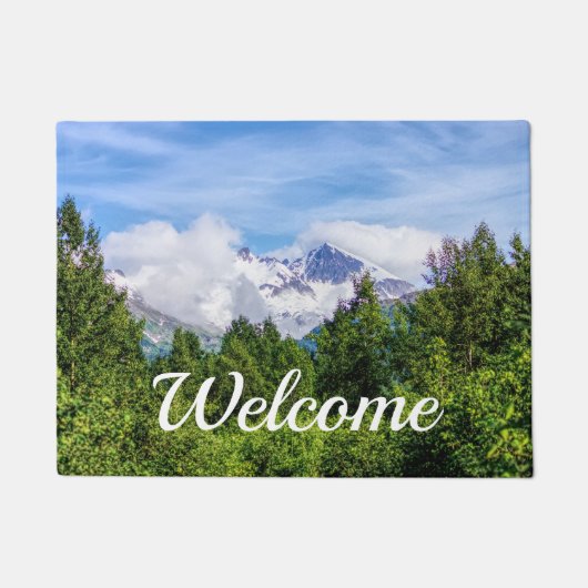 Kenai Fjords Snowy Mountains Welcome Doormat Deurmat (Voorkant)