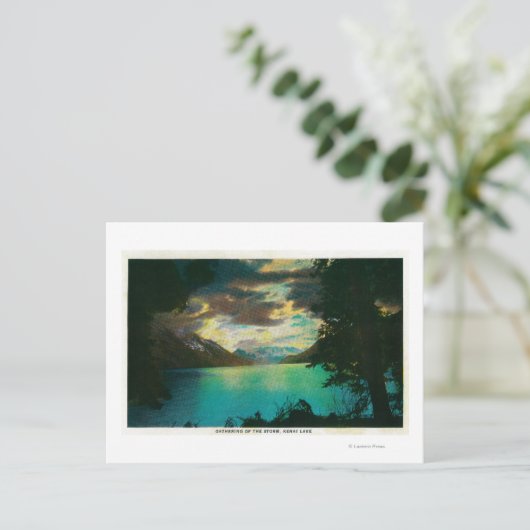 Kenai Lake, Alaska met Storm Gathering Briefkaart (Staand voorkant)