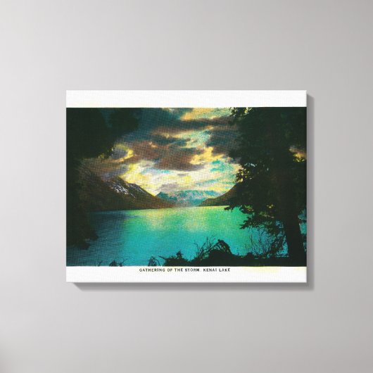 Kenai Lake, Alaska met Storm Gathering Canvas Afdruk (Voorkant)