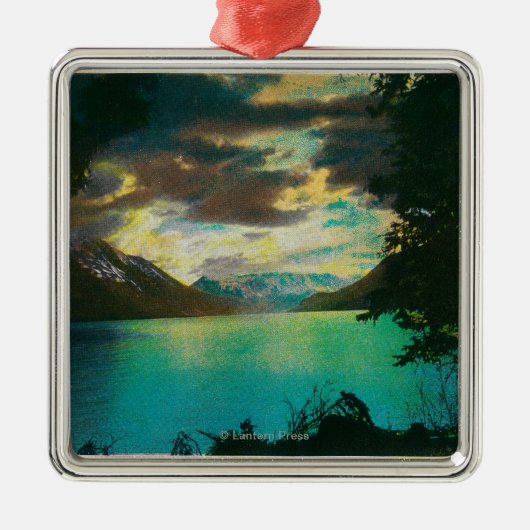 Kenai Lake, Alaska met Storm Gathering Metalen Ornament (Voorkant)