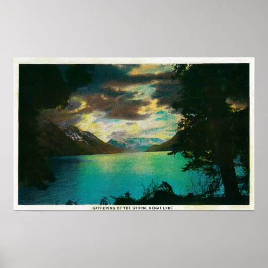 Kenai Lake, Alaska met Storm Gathering Poster (Voorkant)