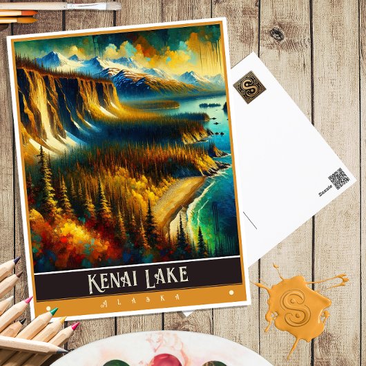 Kenai Lake, Alaska |  schilderij Briefkaart