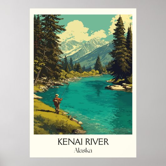 Kenai River Alaska Fishing Wilderness Poster (Voorkant)