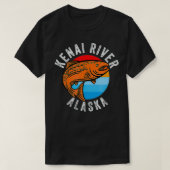 Kenai River Alaska Vist Salmon Angler T-shirt (Design voorkant)