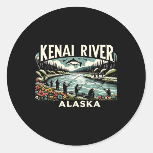 Kenai Rivier Alaska Ak Zalm Vissen Natuurliefhebbe Ronde Sticker