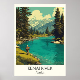 Kenai-rivier Alaska Vissen Wildernis Poster