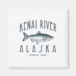 Kenai Rivier Alaska Visser Visser Grappig Vissen L Magneet