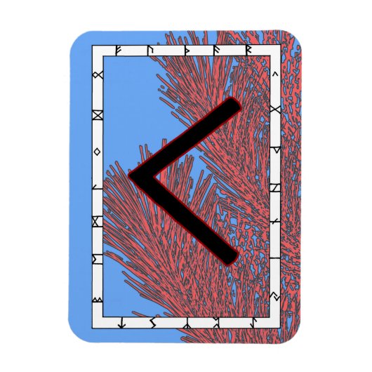 Kenaz Viking Rune Magnet - Kennis! Magneet (Verticaal)
