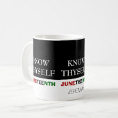 KEND JEZELF Gepersonaliseerde JUNETEENTH Koffiemok (Voorkant links)