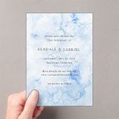 Kendall Blue Elegant Wedding Save the Date Acryl Uitnodigingen (Insitu (Draagbaar))