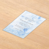 Kendall Blue Elegant Wedding Save the Date Acryl Uitnodigingen (Laagn)