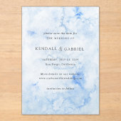 Kendall Blue Elegant Wedding Save the Date Acryl Uitnodigingen (Voorkant)