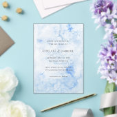 Kendall Blue Elegant Wedding Save the Date Acryl Uitnodigingen (Insitu (Huwelijk))