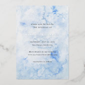Kendall Blue Elegant Wedding Save the Date Folie Uitnodiging (Voorkant)