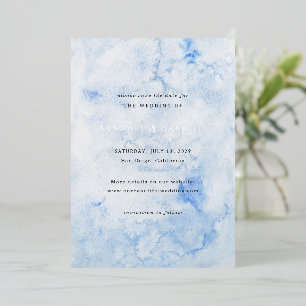 Kendall Blue Elegant Wedding Save the Date Folie Uitnodiging